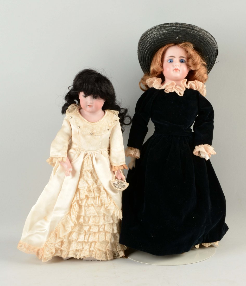 Lot Of 2: German Bisque Shoulder - Head Dolls. (1 of 3)