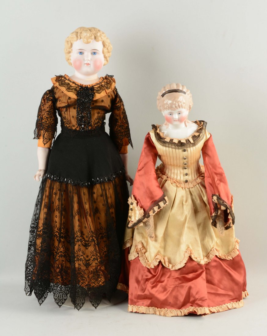 Lot Of 2: 19th Century Shoulder - Head Dolls. (1 of 1)