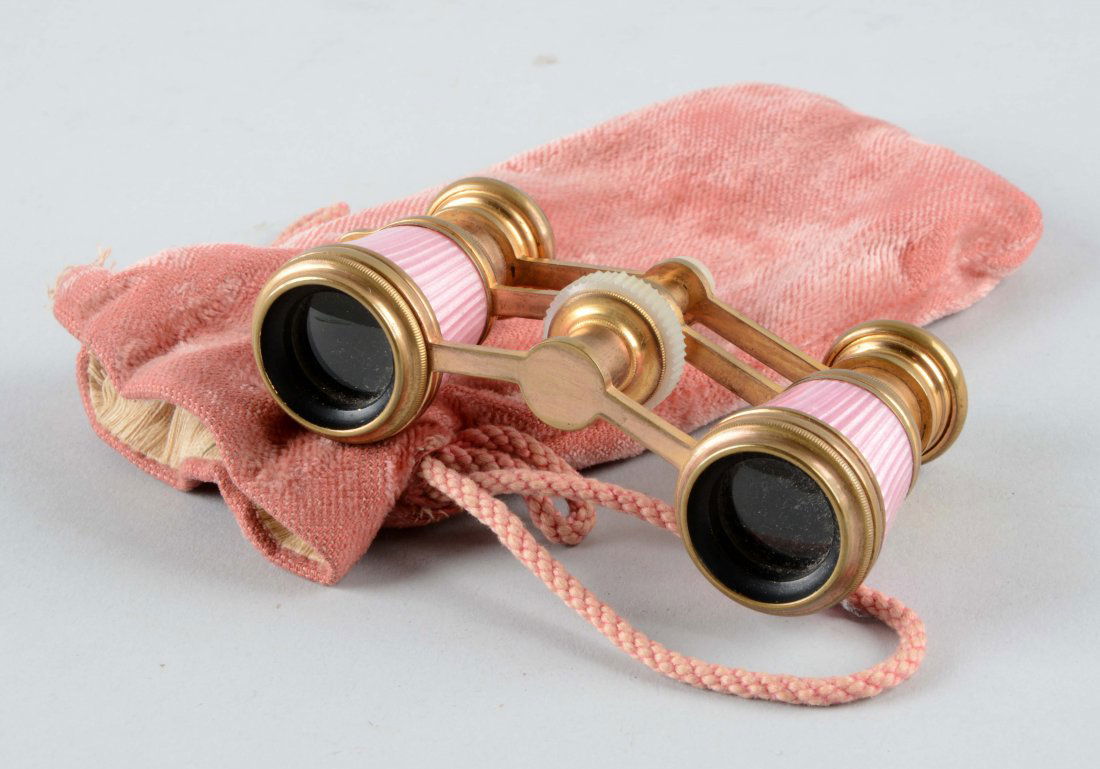 Early Opera Glasses.: By Carpentier. Parts works well. Original soft pouch. (Excellent). 3-1/2'' L.