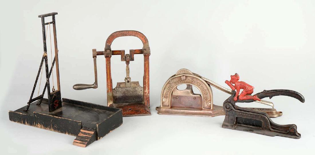 Lot Of 4: Antique Tobacco Cutters And Miniature (1 of 9)