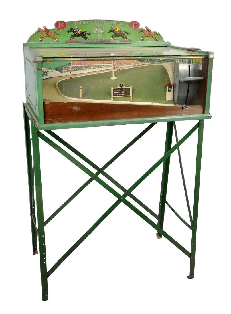 1¢ Swanson Co. Topsy Turvy Derby Floor Model Arcade (1 of 8)