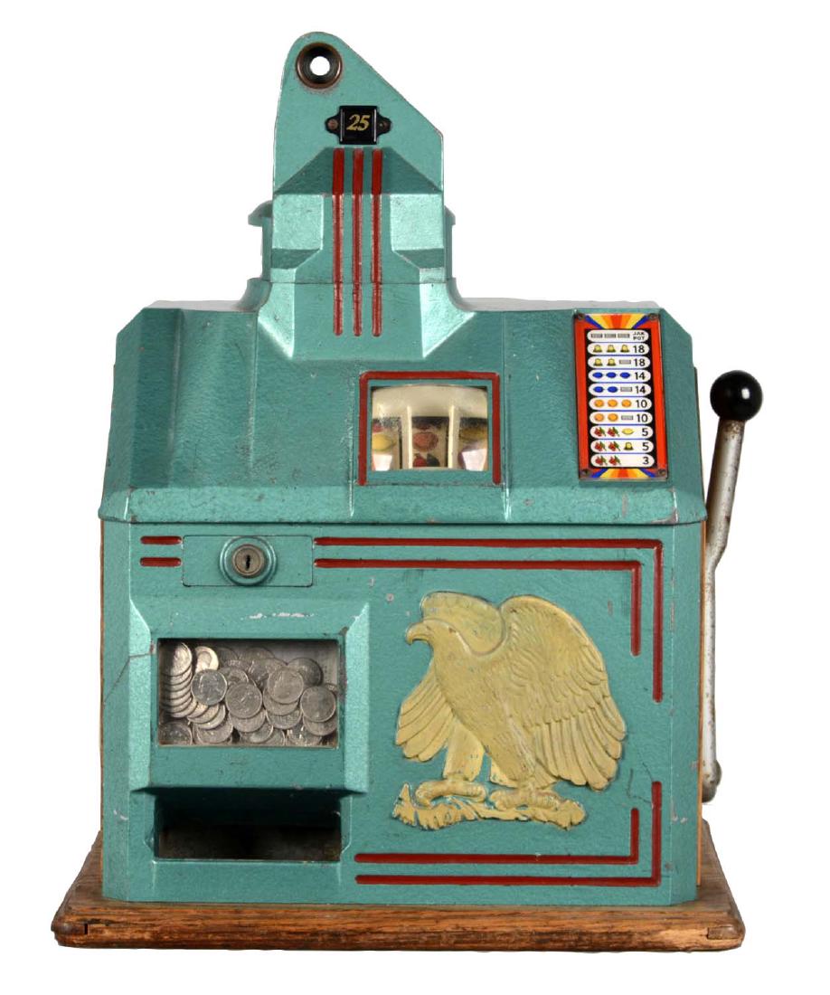 **25¢ Groetchen Columbia Eagle Slot Machine With (1 of 6)