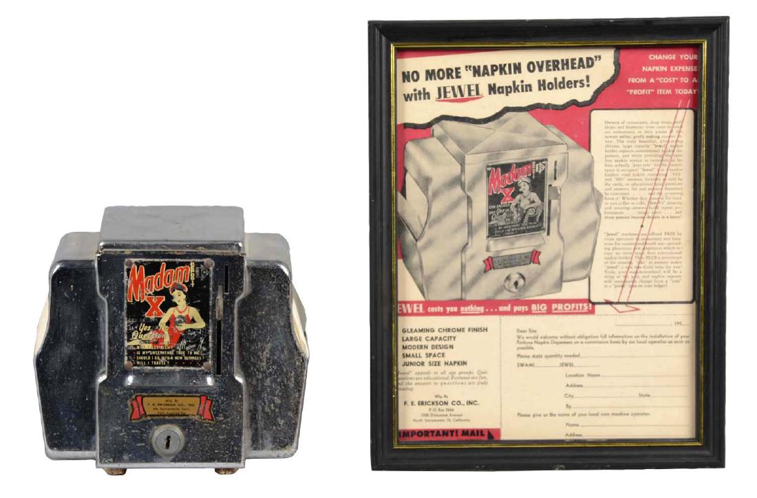 Lot Of 2: 1¢ F.E. Erickson Madam X Napkin Holder And (1 of 2)