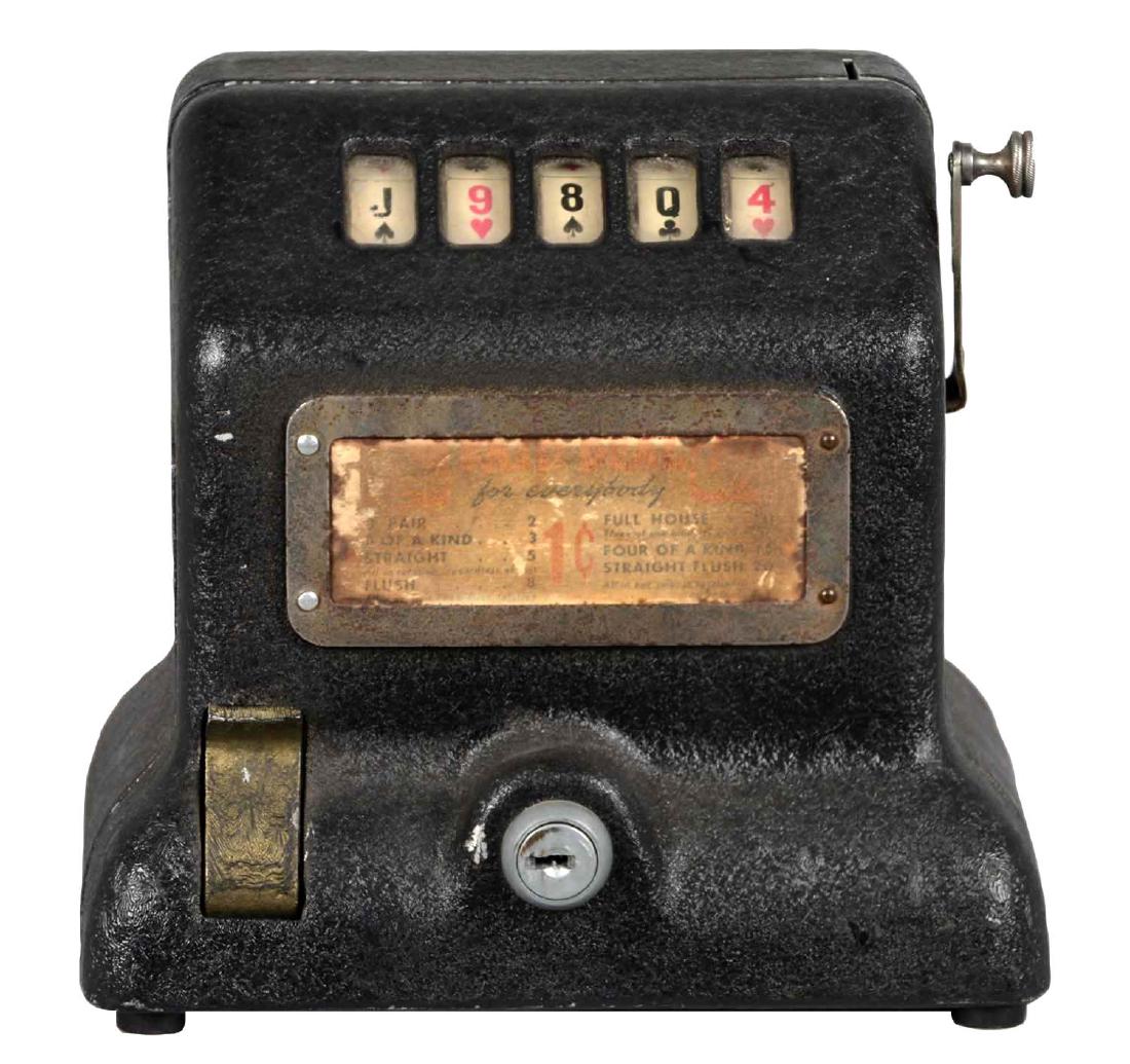 **1¢ J.M. Sanders Little Poker Face Trade Stimulator (1 of 2)