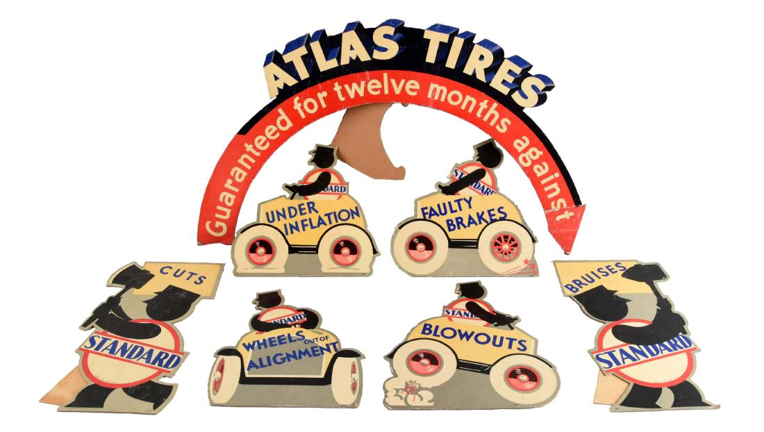 1931 Atlas Tire Cardboard Window Display. (1 of 1)
