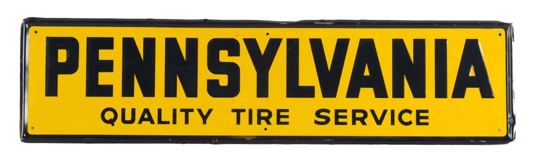 Pennsylvania Quality Tire Serice Embossed Tin Sign. (1 of 1)