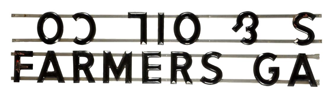 Farmer Gas & Oil Co. Porcelain Letters. (1 of 1)