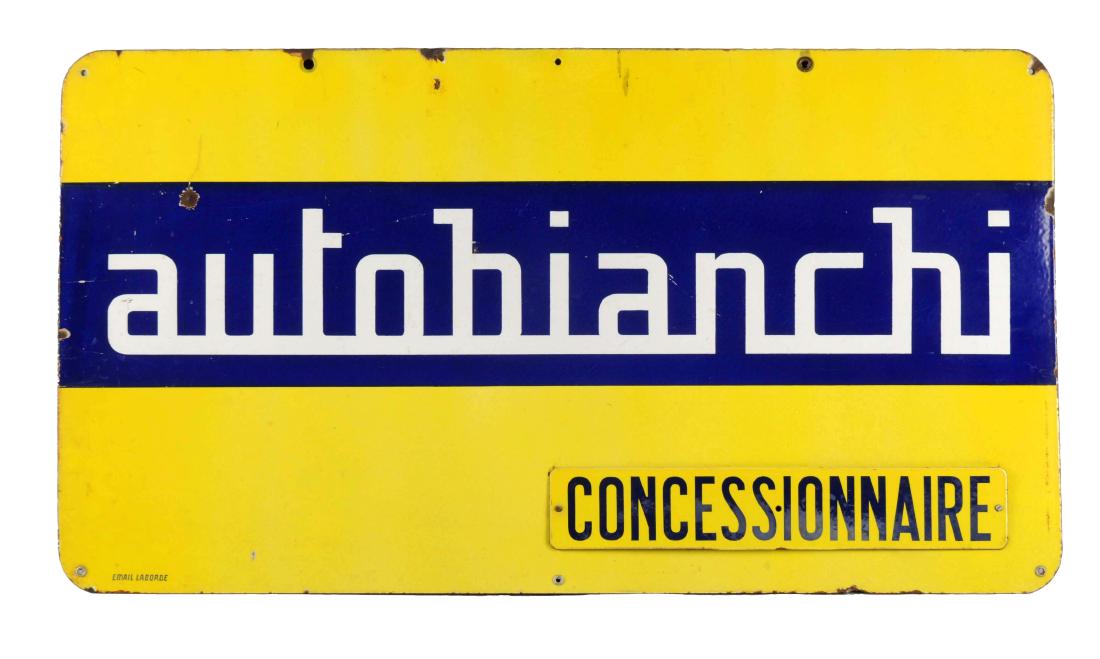 Autobianchi (auto) Concessionnaire Porcelain Sign. (1 of 1)