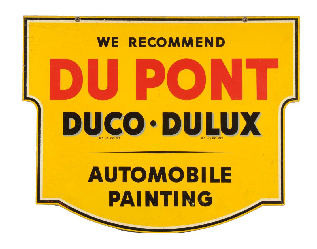 Du Pont Duco-Dulux Automobile Painting Tin Diecut Sign. (1 of 2)