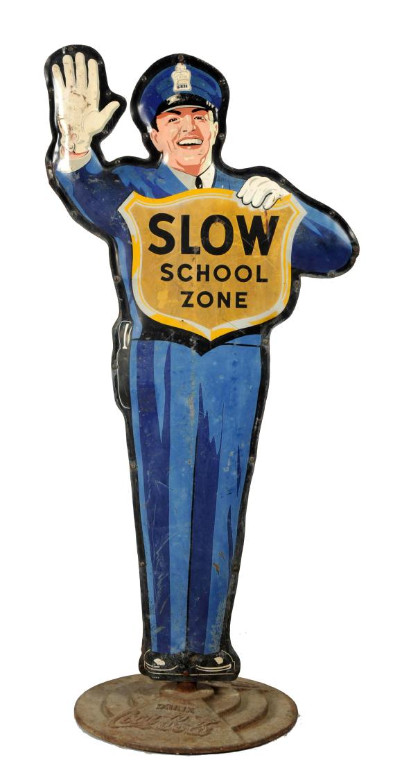 Coca-Cola Policeman Diecut Tin Sign. (1 of 3)