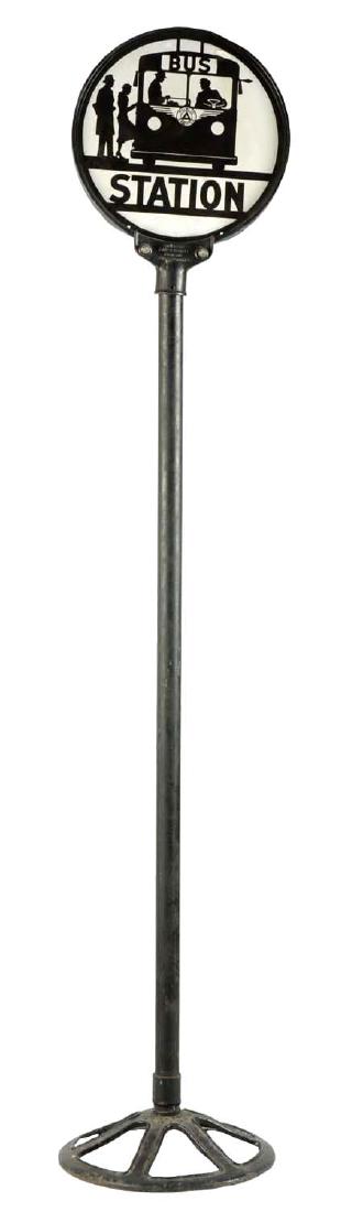 Bus Stop Porcelain Sign on Stand. (1 of 4)