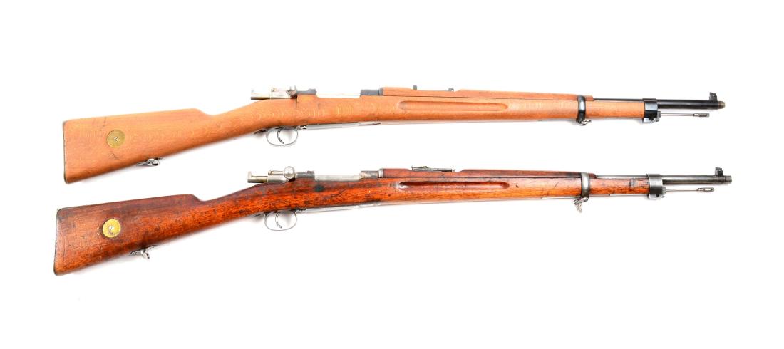 (C) Lot Of 2: Swedish Mauser Model Gevarm/96-38 Bolt: Approximately 30,000 were re-barreled at the Carl Gustafs Factory in the beginning of 1938 with 24" barrels to make a handy rifle for the foot soldiers. This configuration was so popular, that beginni