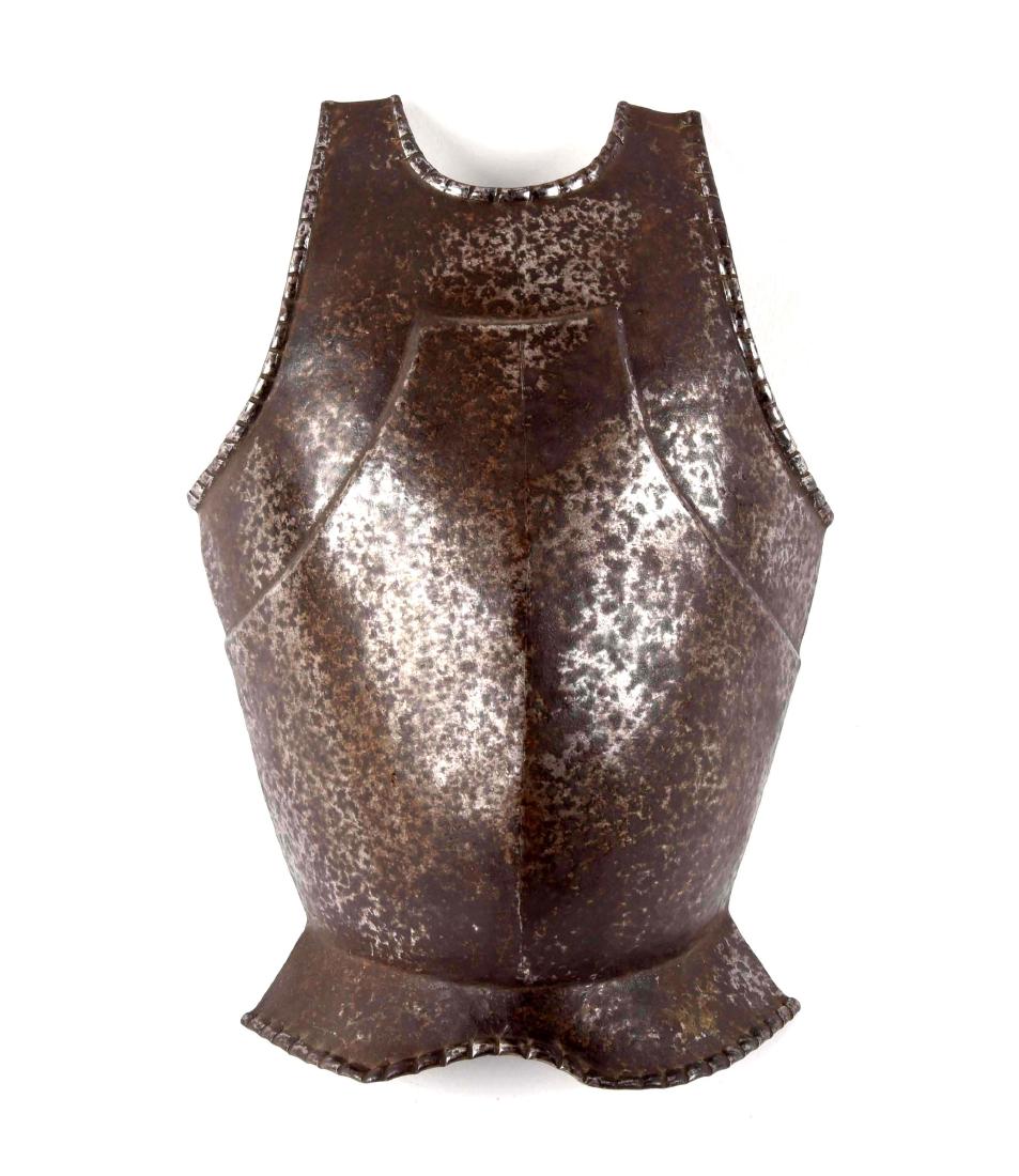 Miniature Victorian Breastplate.: This small armor chest plate was made during the Victorian period, when medieval and suits of armor were in fashion. This armor depicts one used closer to the Jamestown period of America in the 17th c