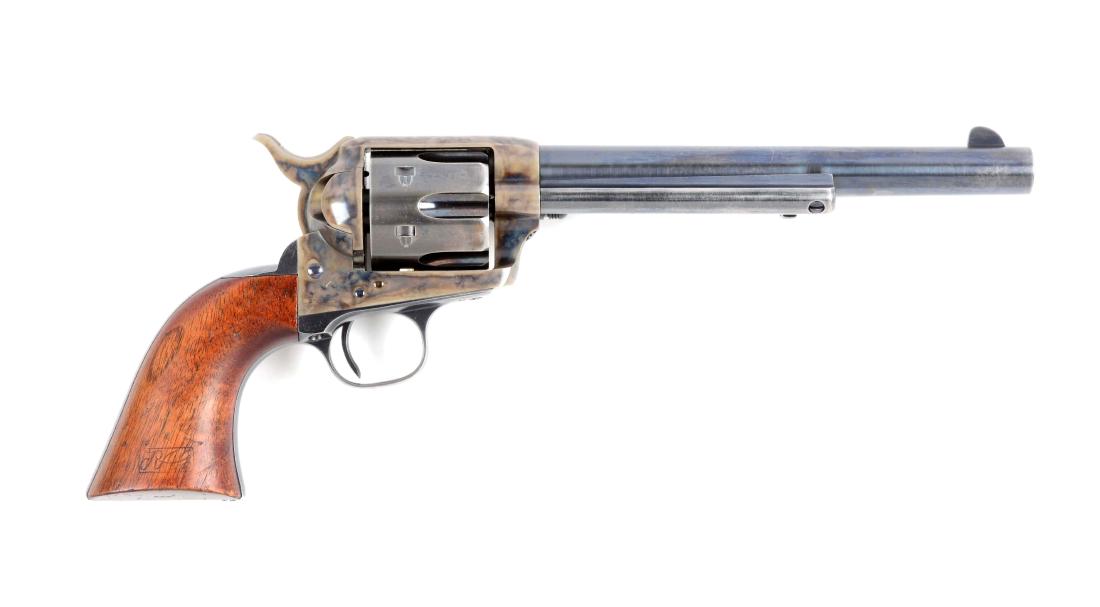 (A) High Condition Colt U.S. Model 1873 S.A.A. R.A.C.: This is a standard U.S. issue cavalry Colt S.A.A. Factory letter indicates that this was a part of a 400 gun shipment sent December 1, 1890 to the U.S. Gov't inspector. This was one of the last two sh