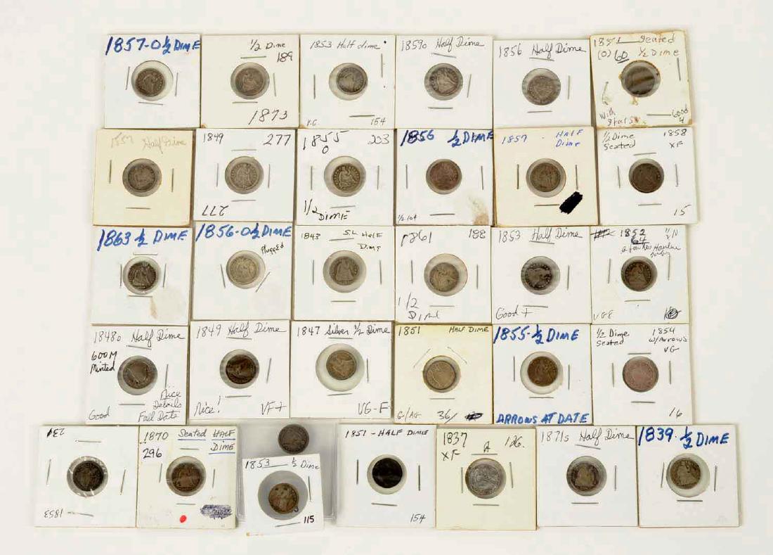 Lot Of 32: Seated Liberty Half Dimes. (1 of 1)