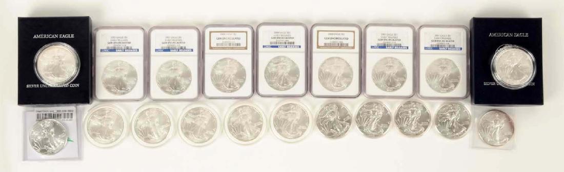 Lot Of 20: American Silver Eagle Dollars. (1 of 1)