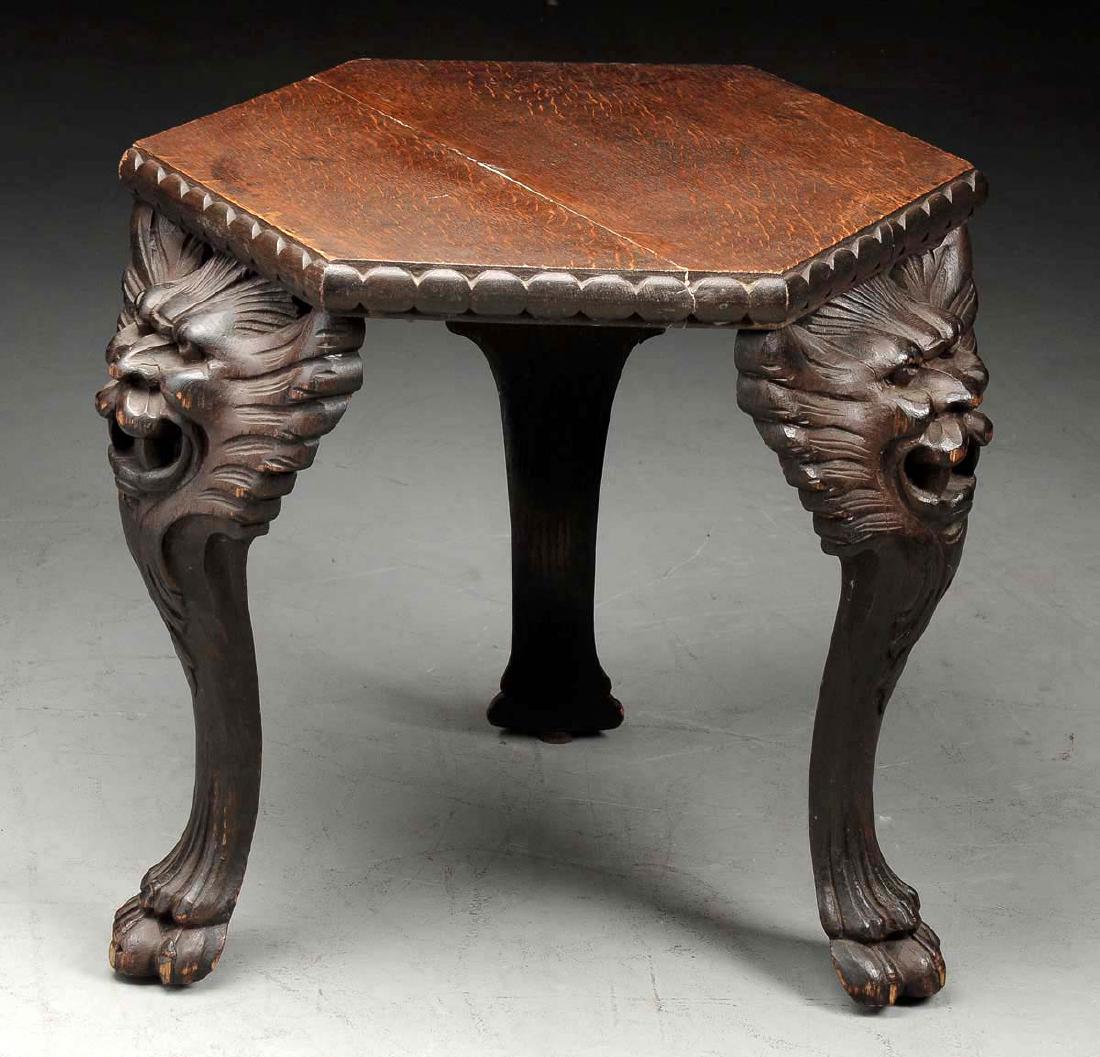 Lammert Furniture Co. Hexagonal Table with Carved Legs. (1 of 3)
