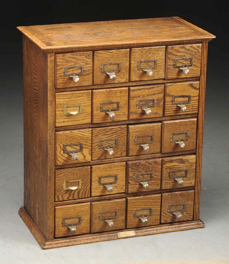 Oak Reinle-Salmon'g 20 Drawer Card Filing Cabinet. (1 of 3)