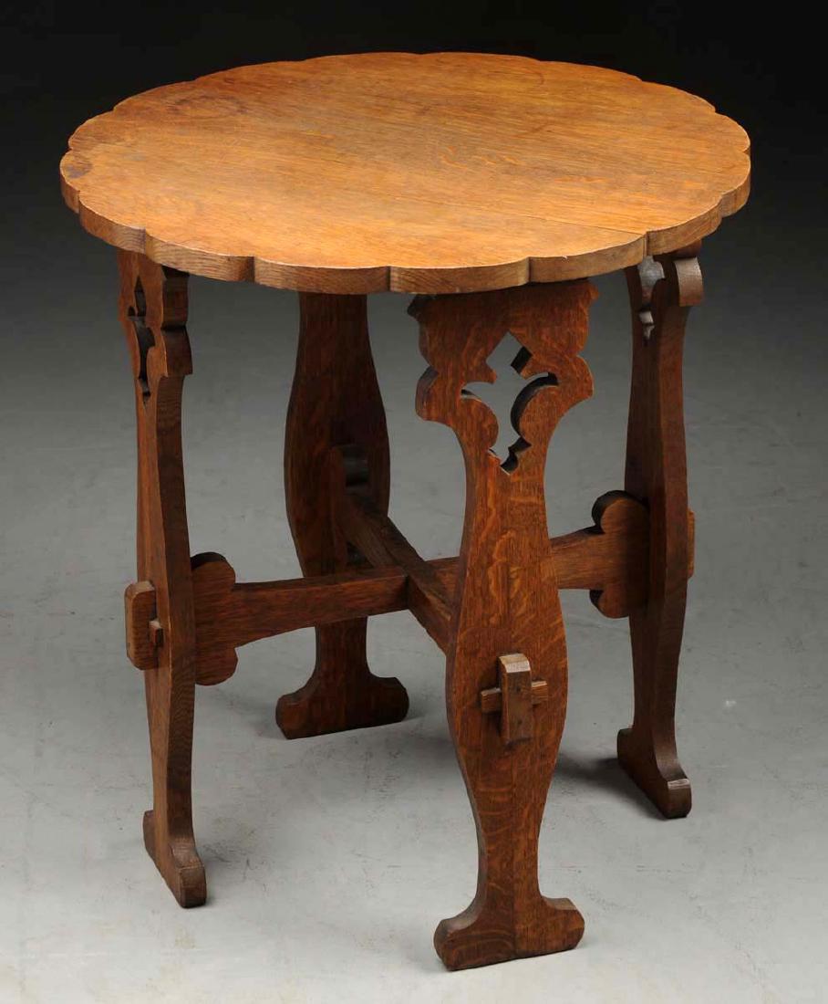 Arts & Crafts Taboret Stand w/ Cutouts. (1 of 2)