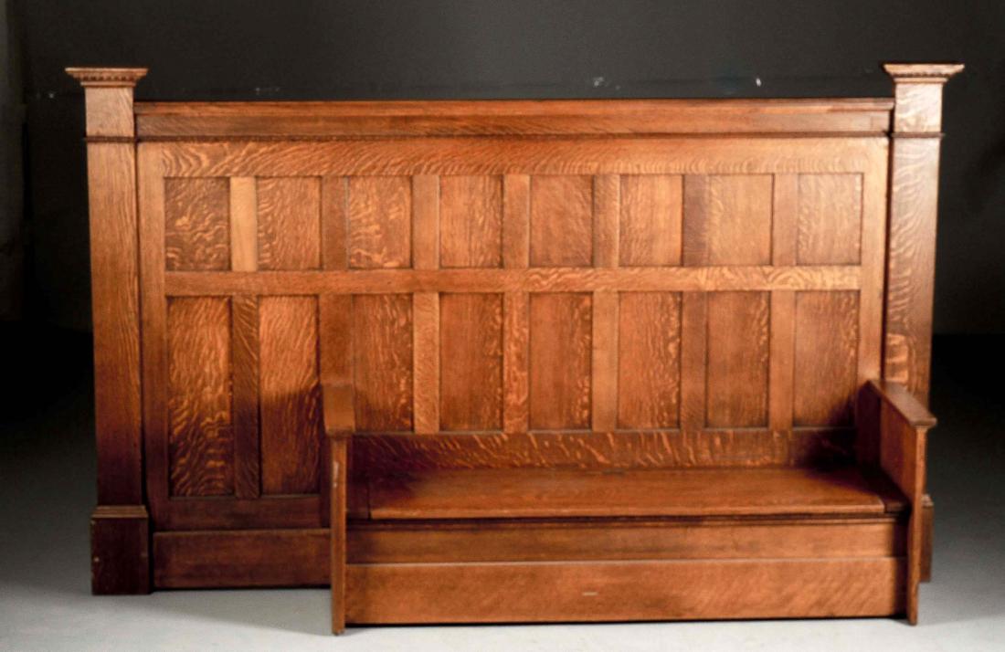 Contemporary Quarter Sawn Oak "Built-In" Storage Bench. (1 of 3)
