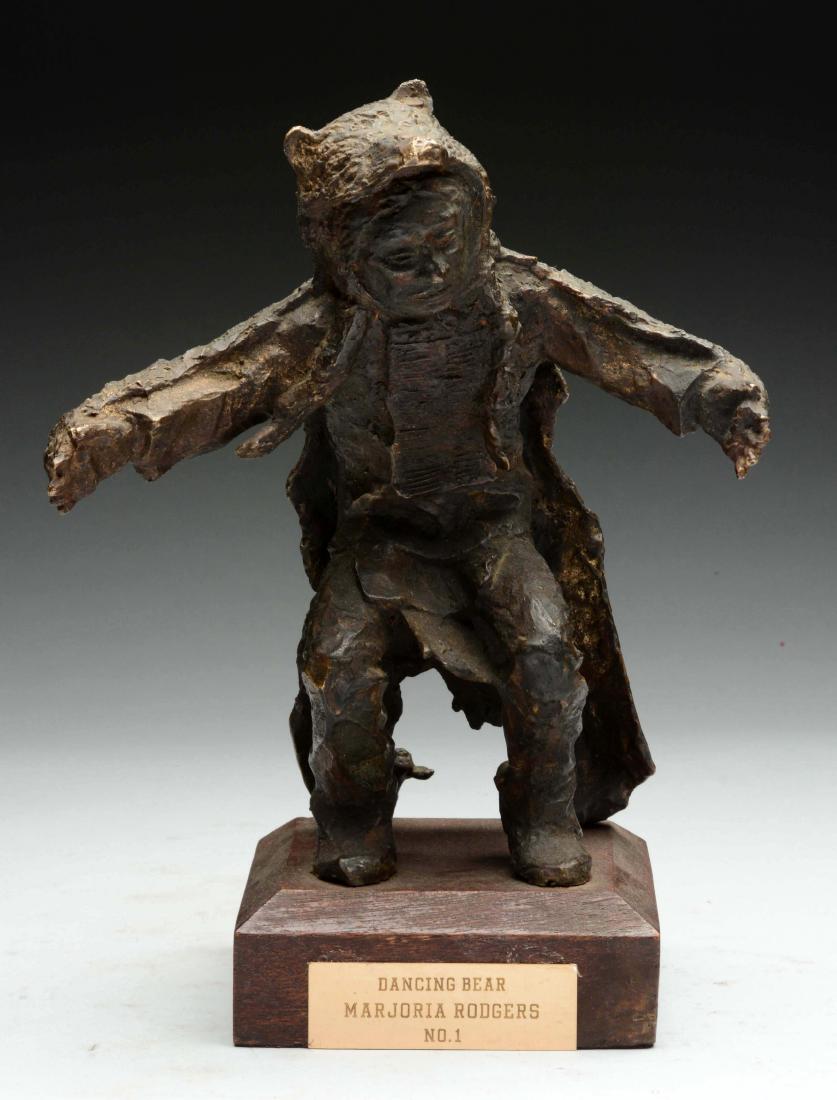 Bronze of a Native American in a Bear Hide. (1 of 3)