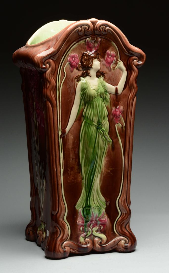Large Art Nouveau Style Roseville Umbrella Vase. (1 of 3)