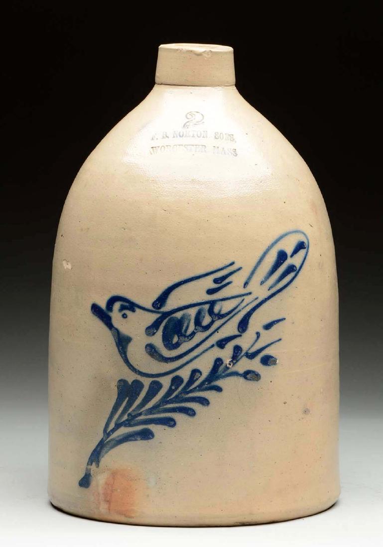 Two Gallon Stoneware Jug with Bird. (1 of 4)