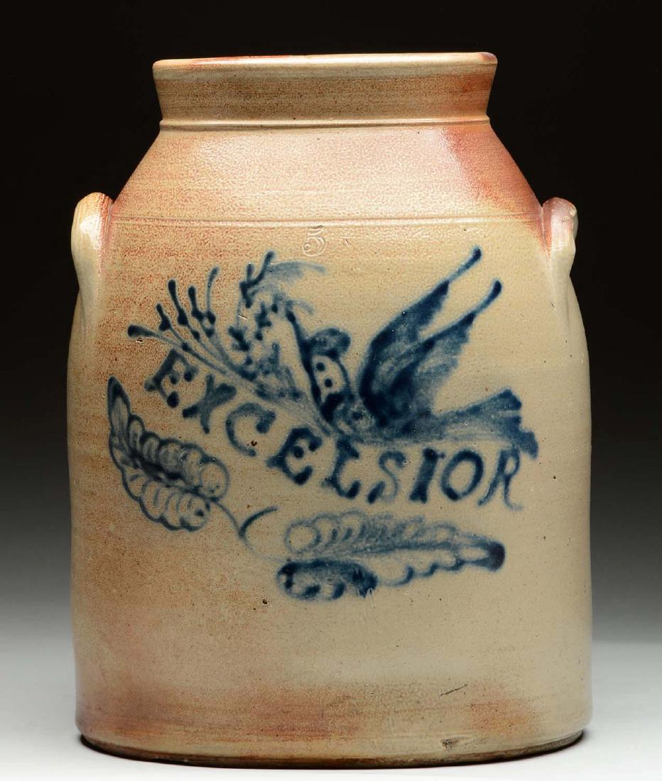 Large Stoneware Crock "Excelsior". (1 of 3)