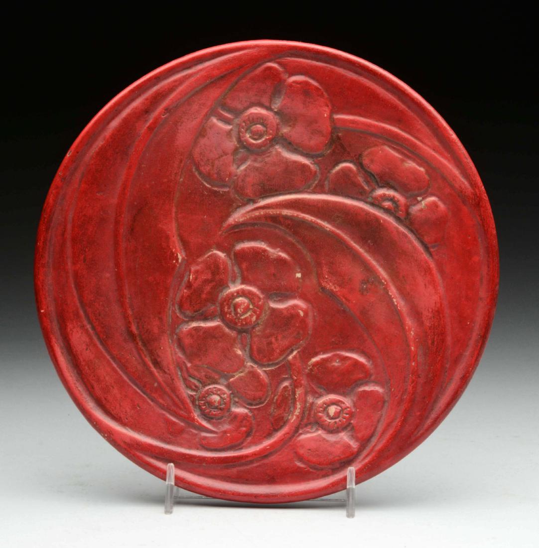 Red Van Briggle Plate. (1 of 3)