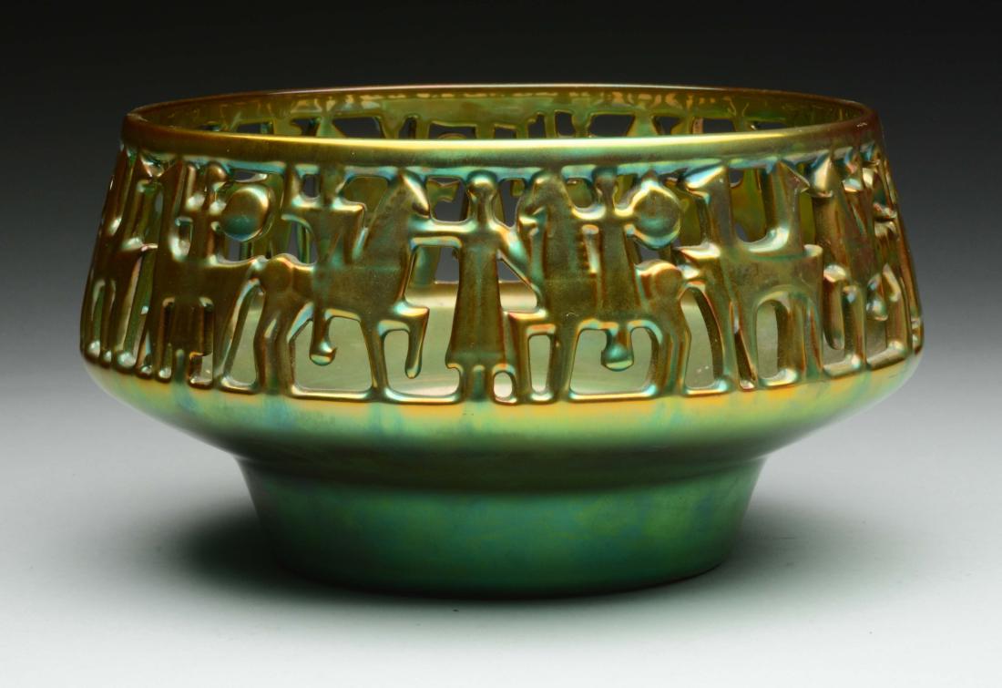 Zsolnay Hungary Iridescence Vase.: Beautiful condition. (Near Mint). 7" Dia.