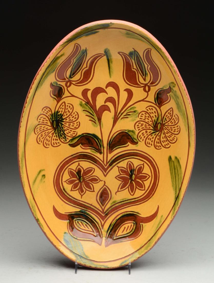 Breininger Redware Pottery Oval Platter. (1 of 2)