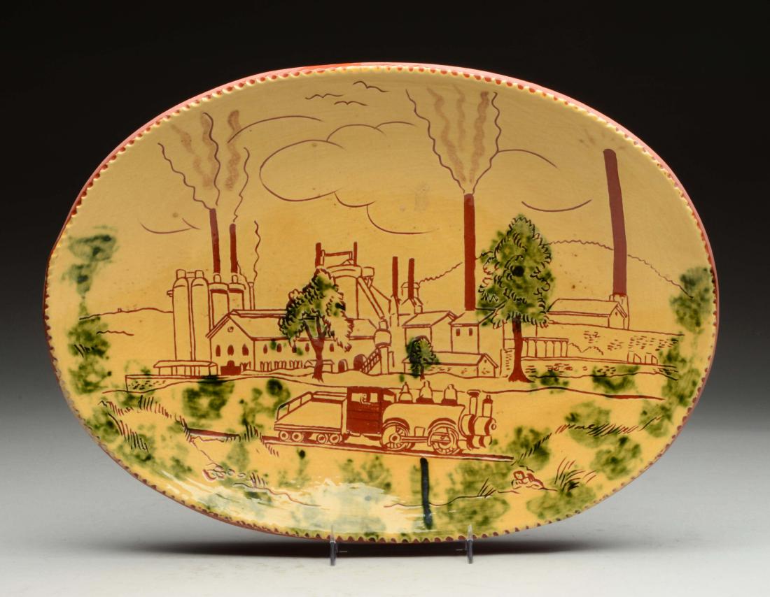 Breininger Redware Pottery Platter. (1 of 2)