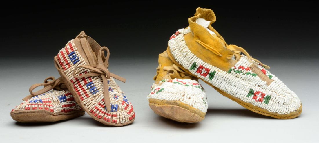 Lot of 2: Pairs of Children's Plains Moccasins. (1 of 1)