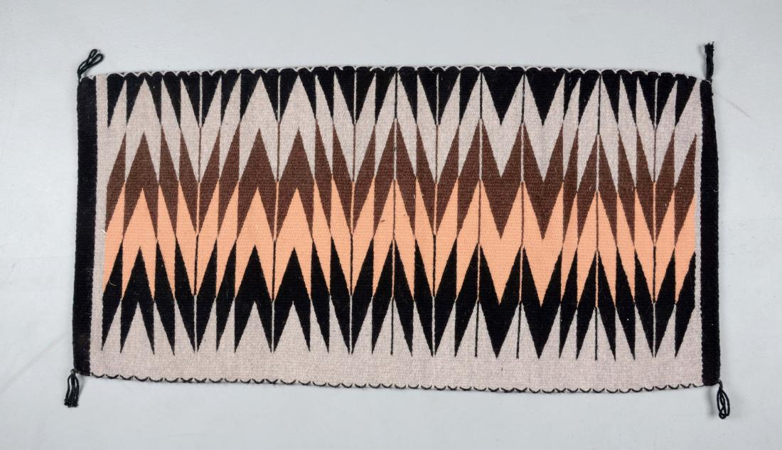 Small Navajo Throw: Circa second half of the 20th century. (Excellent). 39" x 19".