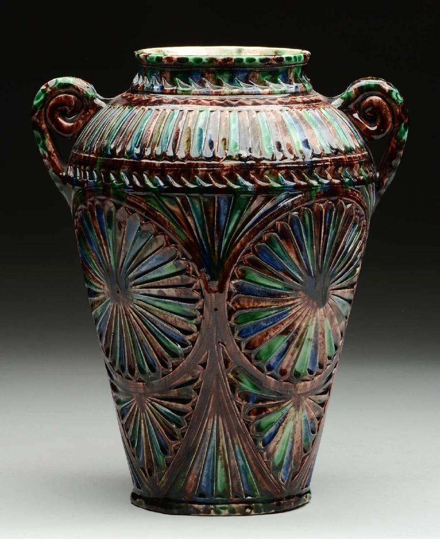 Dutch Majolica Multi Colored Vase. (1 of 4)