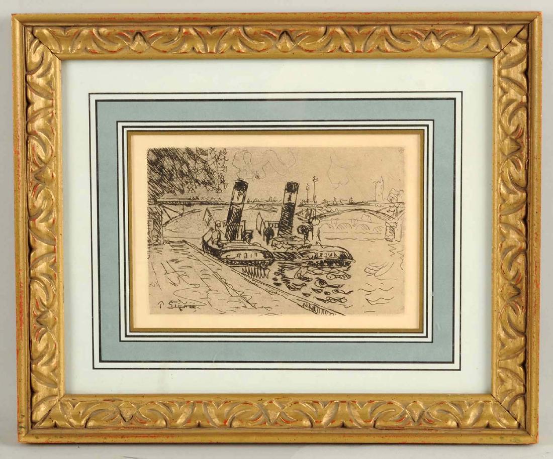 Paul Signac Steamboat Etching. (1 of 3)