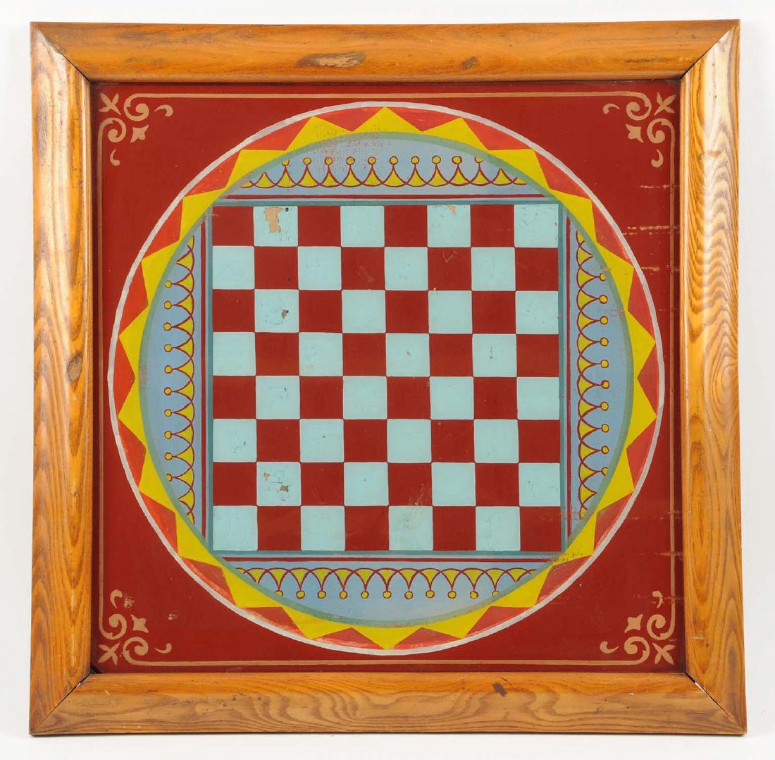 Framed Reverse on Glass Game Board. (1 of 1)