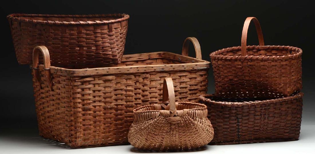 Lot Of 5: Woven Baskets. (1 of 1)