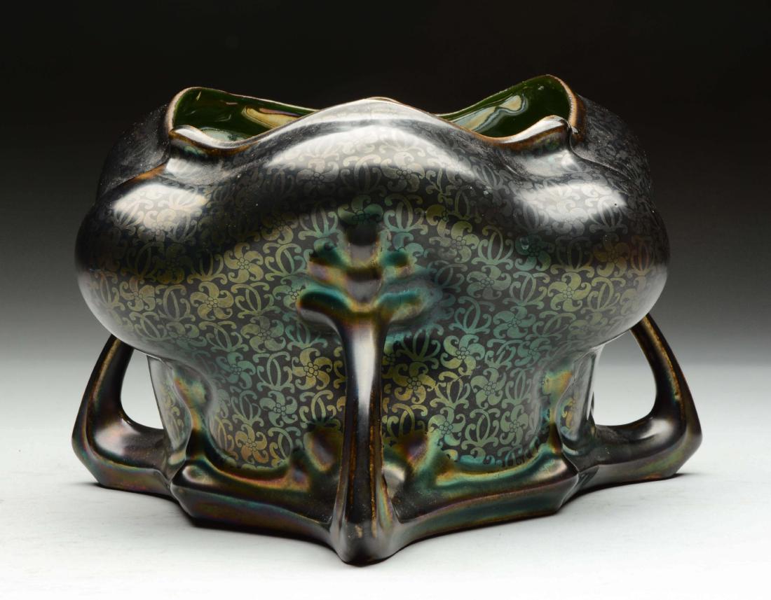 Austrian 3 Handled Pottery Bowl - Signed. (1 of 4)