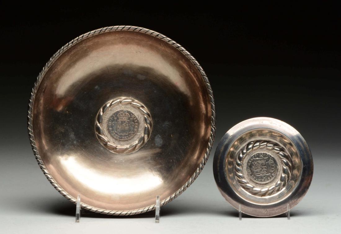 Lot Of 2: Silver Bowl and Ashtray. (1 of 3)