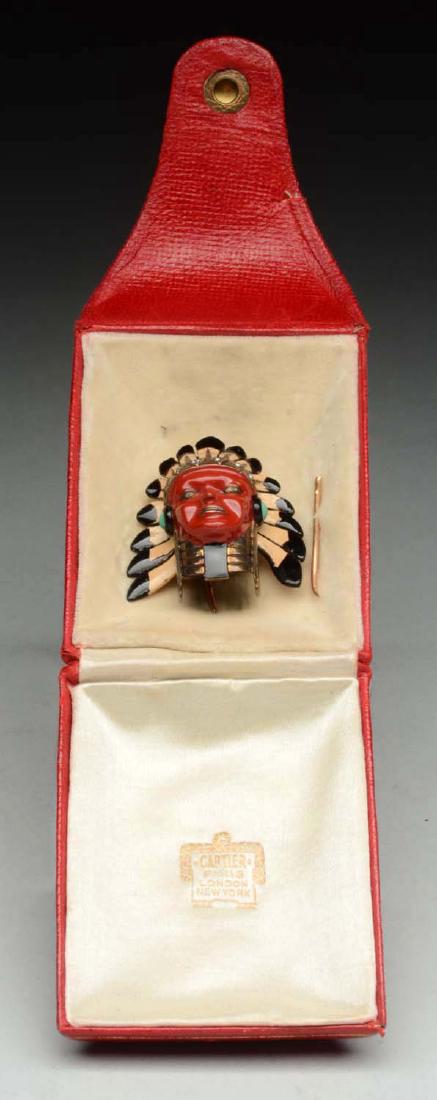 Cartier Native American Indian Full Headdress  Brooch. (1 of 8)