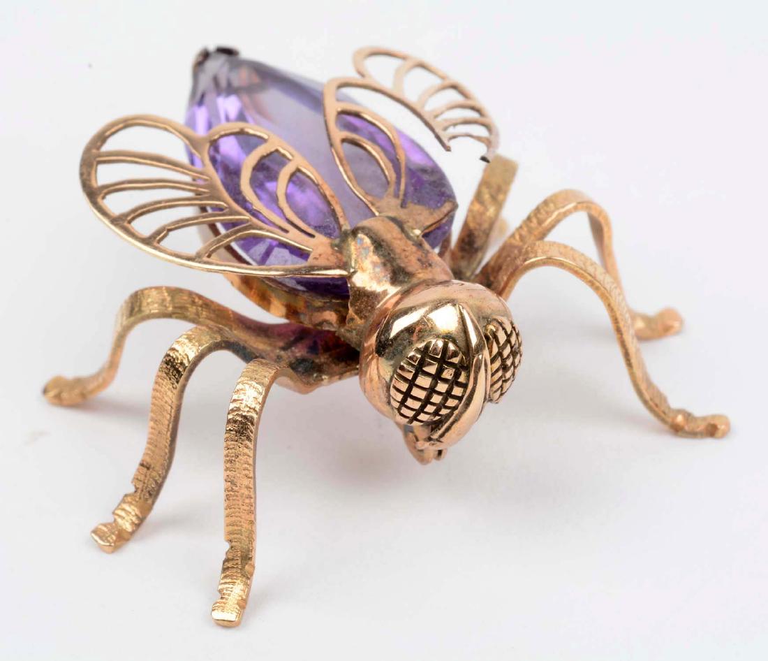 14K Yellow Gold Fly Pin. (1 of 5)