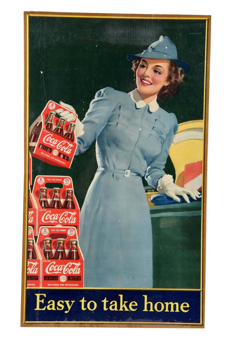 1941 Coca - Cola Shopping Girl Cardboard Sign. (1 of 1)