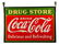 Coca-Cola Double Sided Porcelain Drug Store Sign.