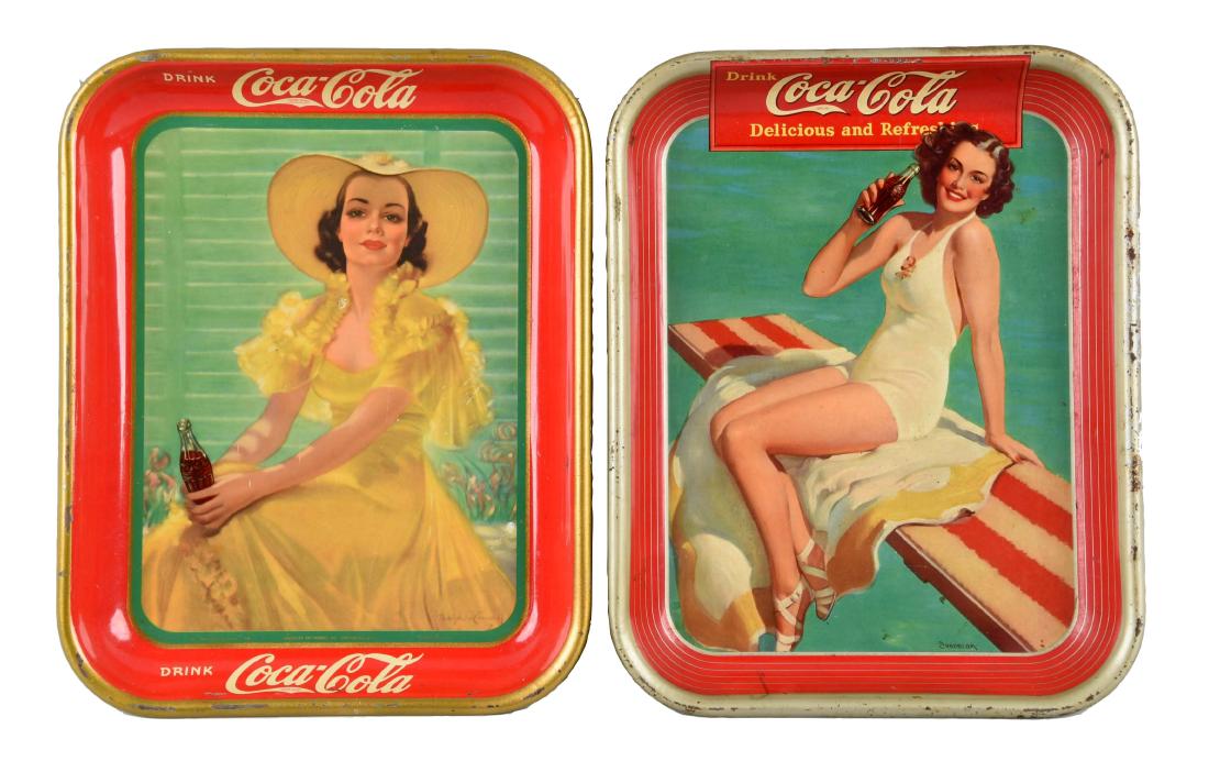 1938 & 1939 Coca - Cola Tin Trays. (1 of 1)