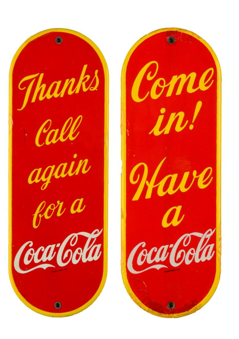 Lot Of 2: Coca -Cola Door Pushes. (1 of 1)