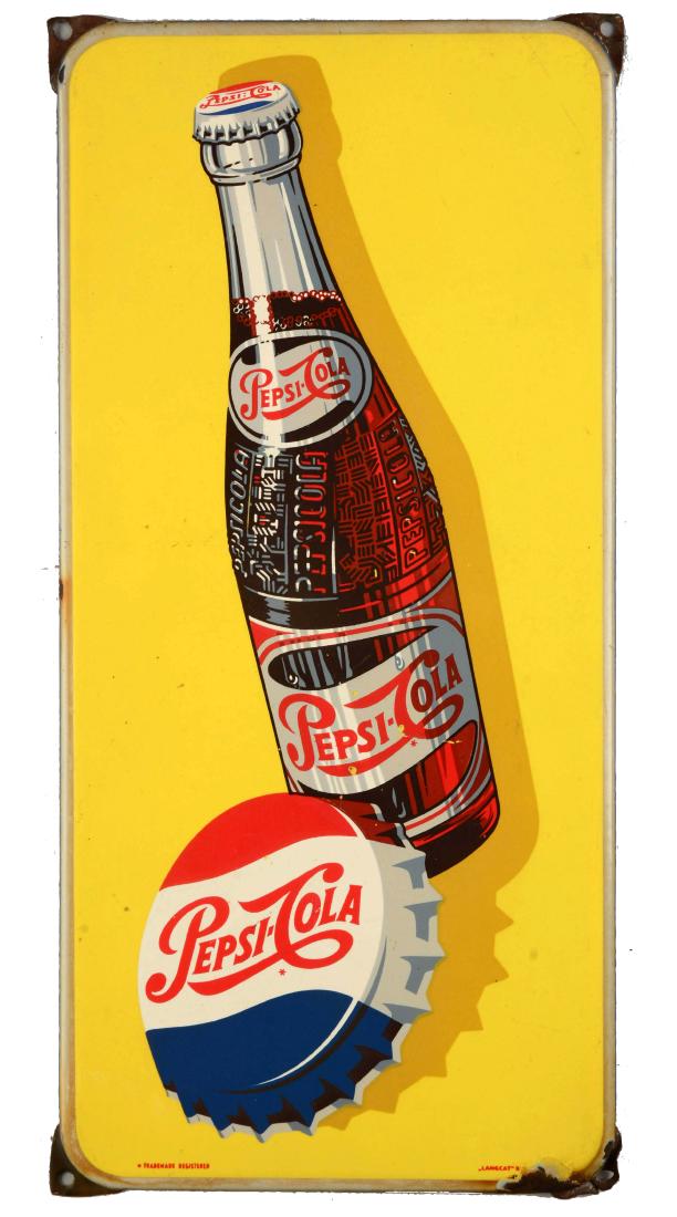 Pepsi Porcelain Door Push. (1 of 1)