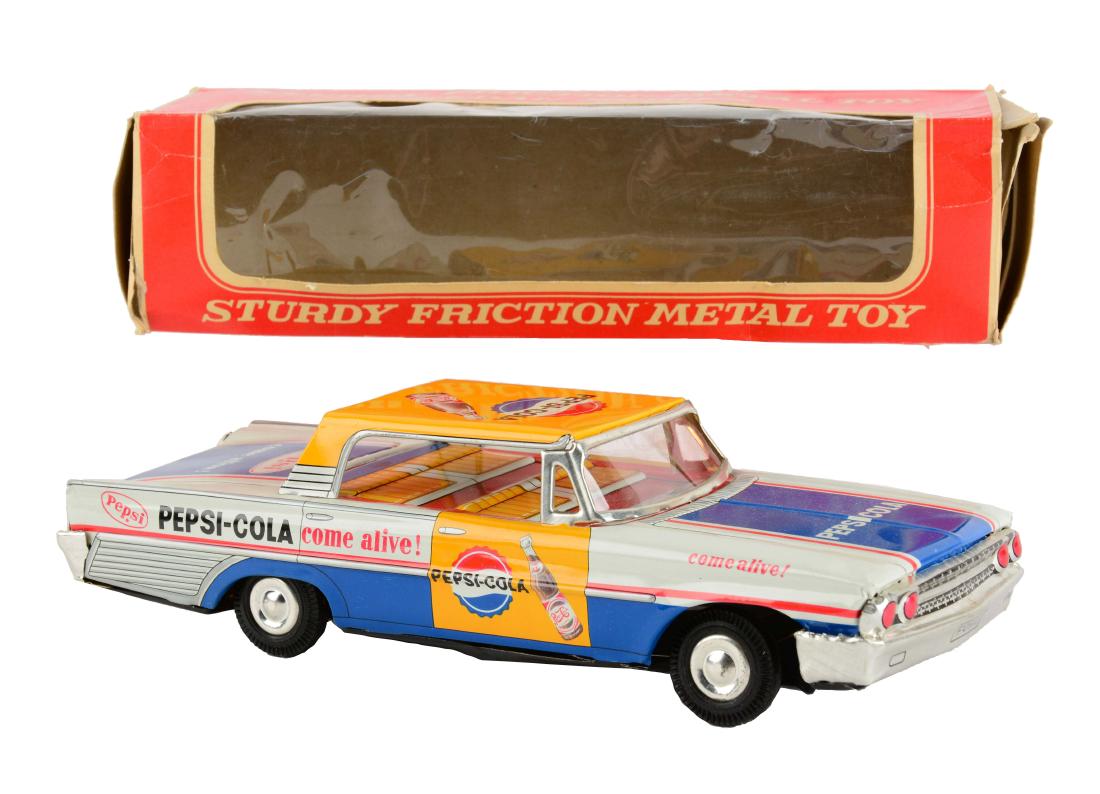Japanese Tin Litho Friction Pepsi Cola Automobile. (1 of 6)