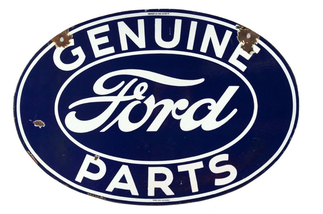 Ford Genuine Parts Double Sided Porcelain Sign. (1 of 2)