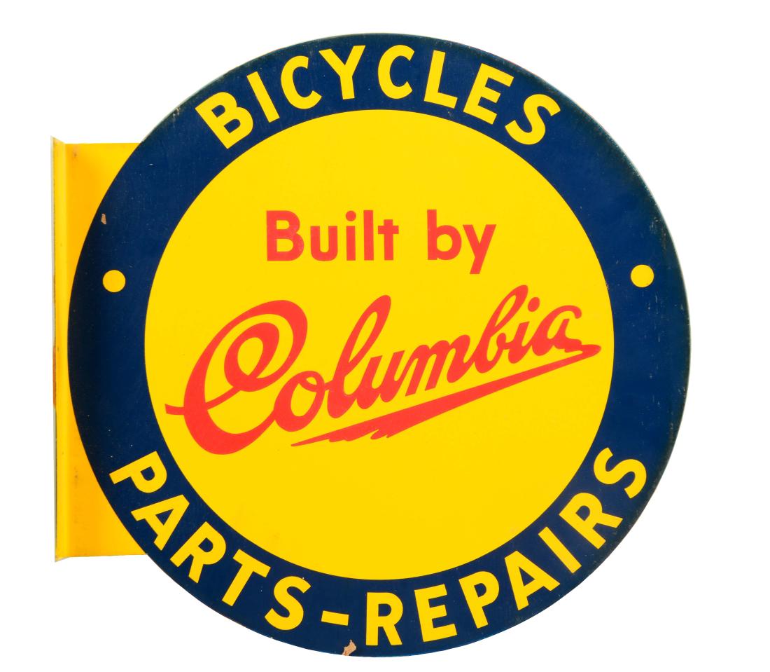 Columbia Bicycles Tin Flange Sign. (1 of 3)